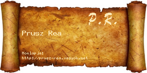 Prusz Rea névjegykártya